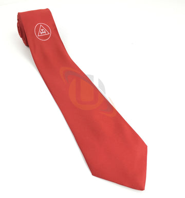 Masonic Royal Arch Red Silk Tie with embroided Logo RA Regalia - Unique_Regalia